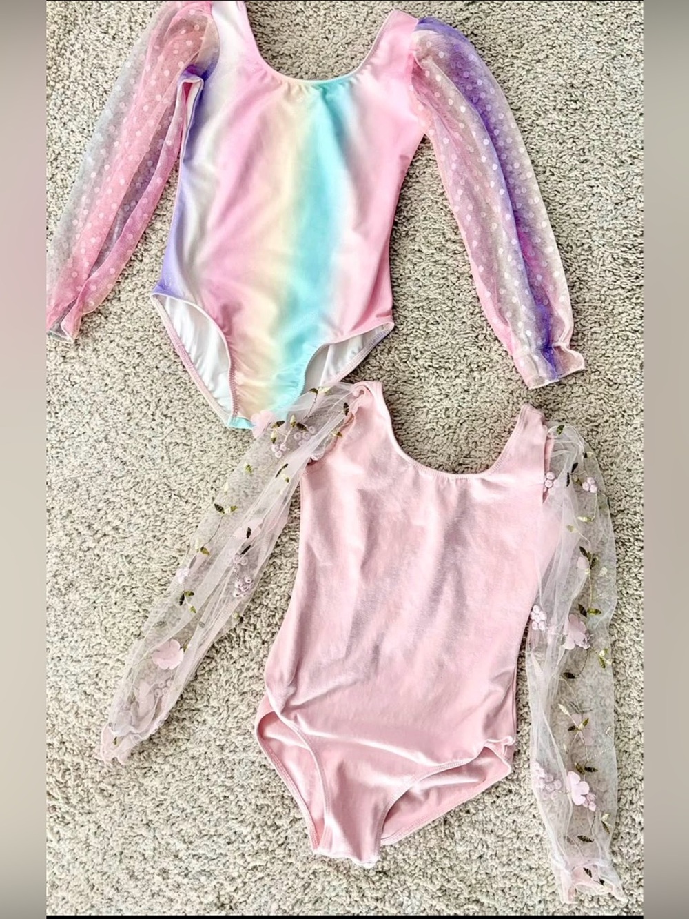 Toddler 4/5 sheer sleeve leotards like new